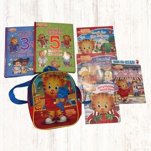 Daniel Tiger backpack with book lot